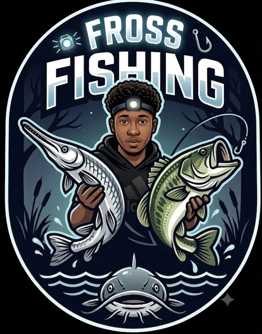 FrossFishing logo dark tee mockup